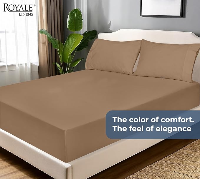 Royale Linens 100% Organic Cotton Fitted Sheet - Image 9