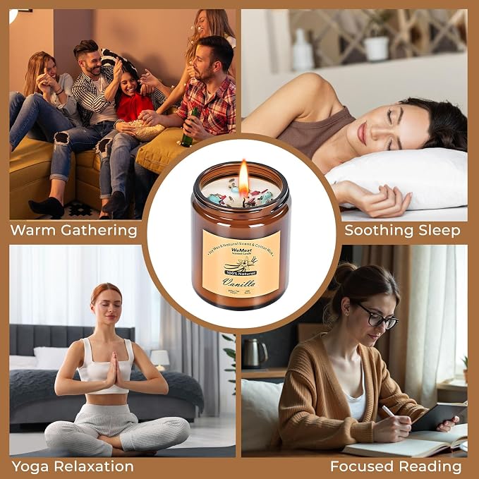 WEMEET Candles for Home Scented 2 Pack, Vanilla Scented Candle - Image 6