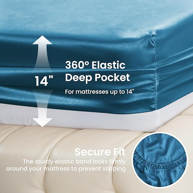Love's cabin Twin Satin Sheets Sets - Image 4