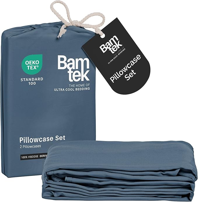 Pillow Cases Queen Size Set of 2 Pillowcases 100% Viscose from Bamboo Cooling by BamtekbyOliveCrate