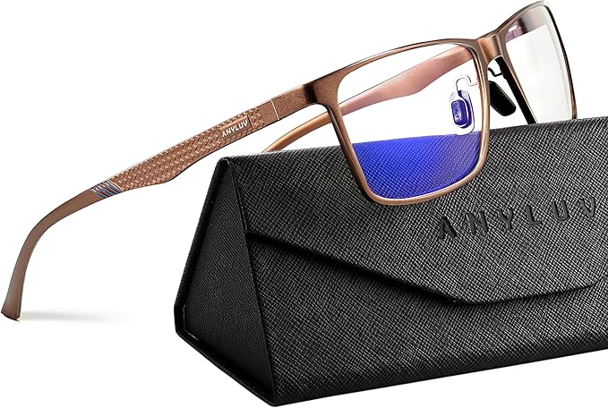 ANYLUV Blue Light Glasses Men, Relieve Eyestrain and Eye Protection, Al-Mg by ANYLUV