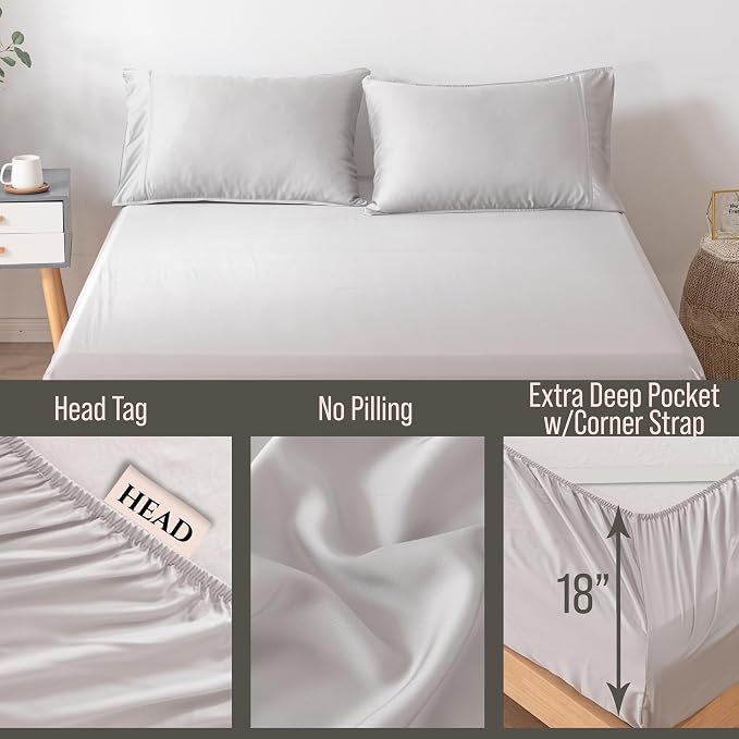 Bella Coterie King Size Fitted Sheet Only | Luxury Bamboo Viscose | 100% - Image 3