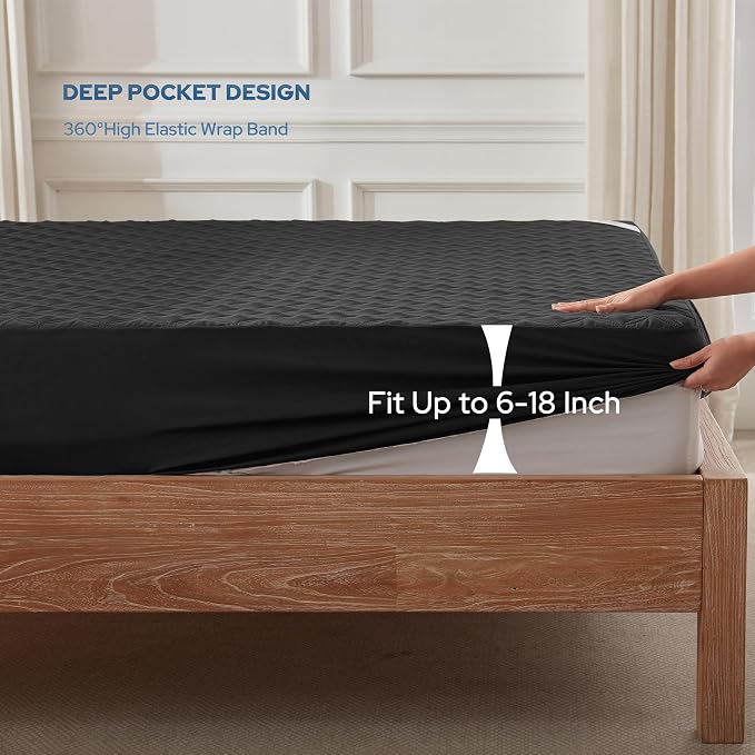 BEDLORE Waterproof Mattress Protector, Queen Size Mattress Pad Noiseless - Image 4