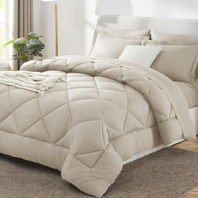CozyLux King Size Comforter Set Oatmeal by CozyLux