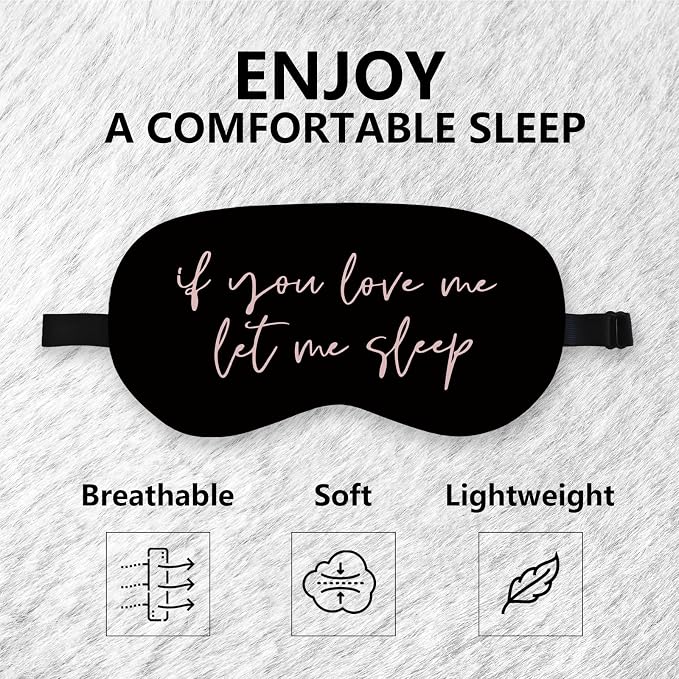 Let Me Sleep Silk Eye Mask for Sleeping, Funny Sleep Mask, Airplane Travel Nap - Image 6