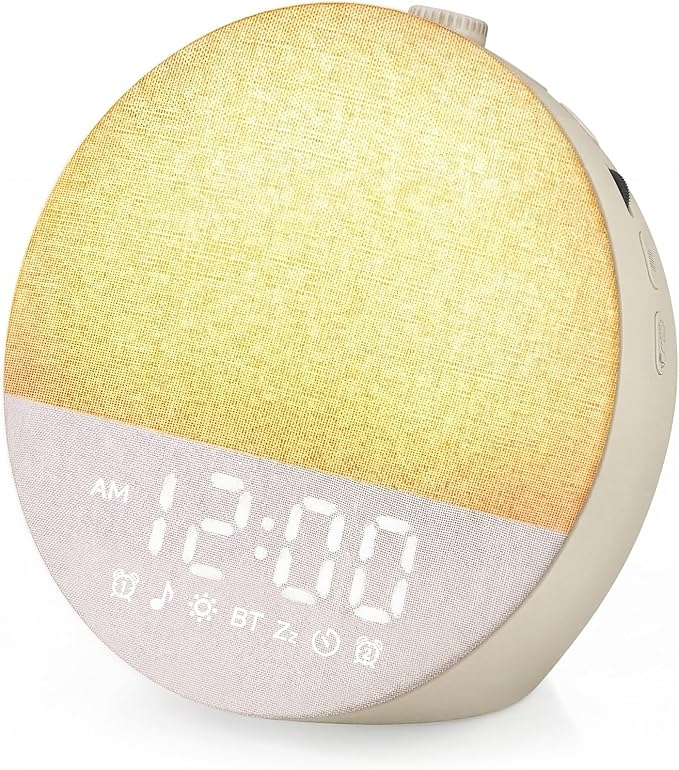 Geuuap Sunrise Alarm Clock White Noise Machine | Natural Wake-Up Light by Geuuap