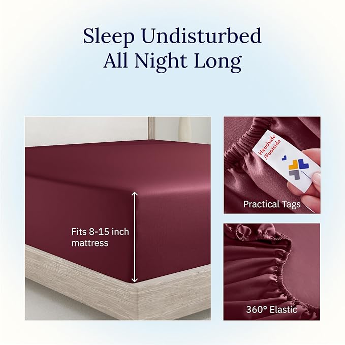 California Design Den Cotton Fitted Sheet Twin XL, Soft 400 Thread Count 100% - Image 5