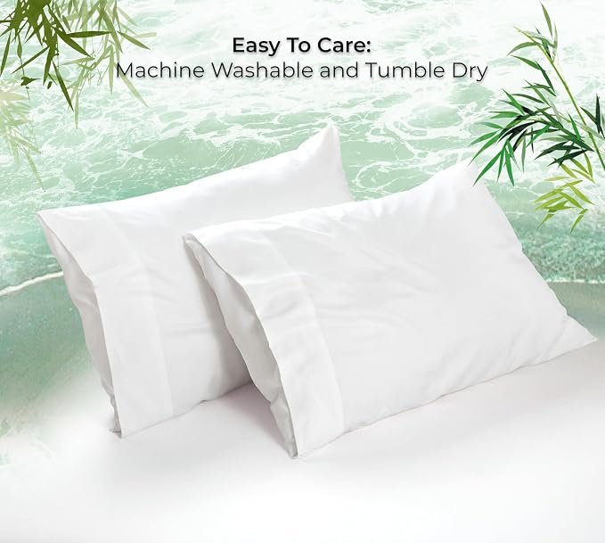 Royale Linens Cooling Pillow Cases Standard Size Set of 2-100% Rayon Derived - Image 9
