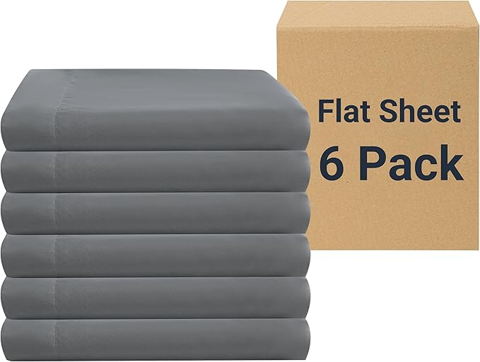 ZPECC Bulk Flat Sheets Only Queen Size 6 Pack, Easy Sort Top Bed Sheet by by ZPECC-ABrandThatHasBeenFocusedOnBabyProductsFor18Years
