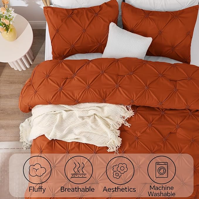 BEDELITE Burnt Orange Twin Comforter Set - Image 5