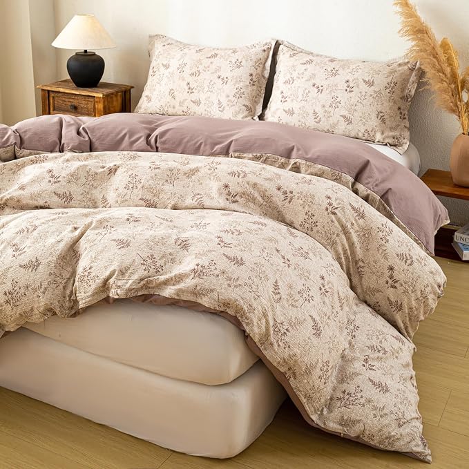 OAITE Brown Tree King Size Duvet Cover-3 Pieces Prewashed Cotton-Like Polyester - Image 3