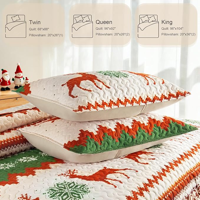 Whale Flotilla Christmas Quilts Queen Size, Soft Boho Floral Bedspreads - Image 4