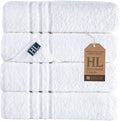 Hawmam Linen White Bath Towels 4 Pack 27 x 54 Inches 100% Turkish Cotton Soft by HawmamLinen