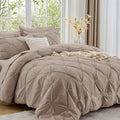 Sasttie King Size Comforter Set, 7-Piece Bed in a Bag, Pintuck Bedding Set by SASTTIE