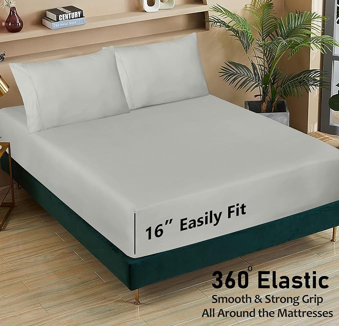 RUVANTI 100% Cotton Sheets – Queen Size Percale Bedding, Cooling & Breathable - Image 5