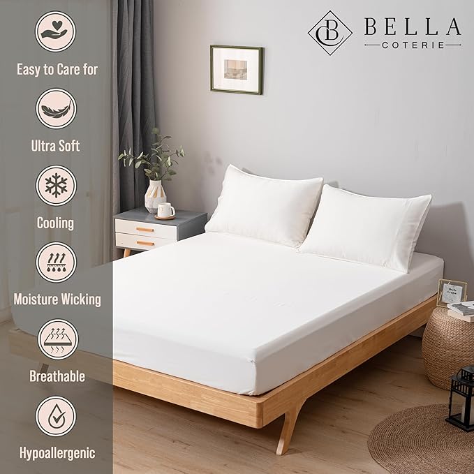 Bella Coterie King Size Fitted Sheet Only | Luxury Bamboo Viscose | 100% - Image 2