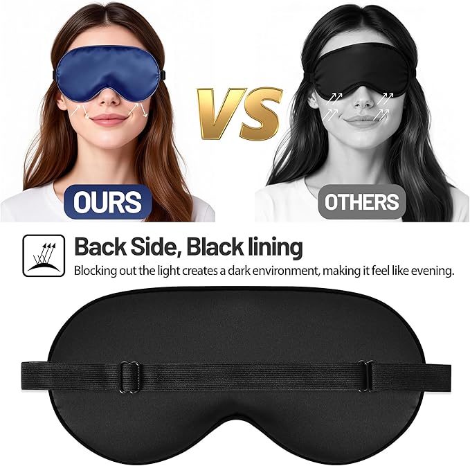 Silk Sleep Mask for Sleeping, Lightweight & Comfortable Blindfold for Women & - Image 5