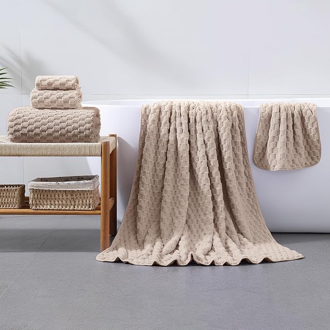 Extra Large Bath Towel Set of 6, Oversized Bath Sheet Super Soft Highly - Image 2
