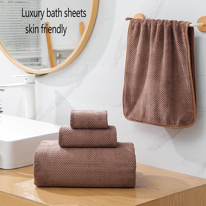 YTYC 29x59 Inch Extra Large Bath Towels Set of 6 Quick Dry Super Soft - Image 4
