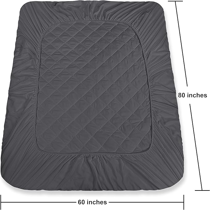 Utopia Bedding Quilted Fitted Mattress Pad, Queen Size, Elastic Fitted Mattress - Image 4