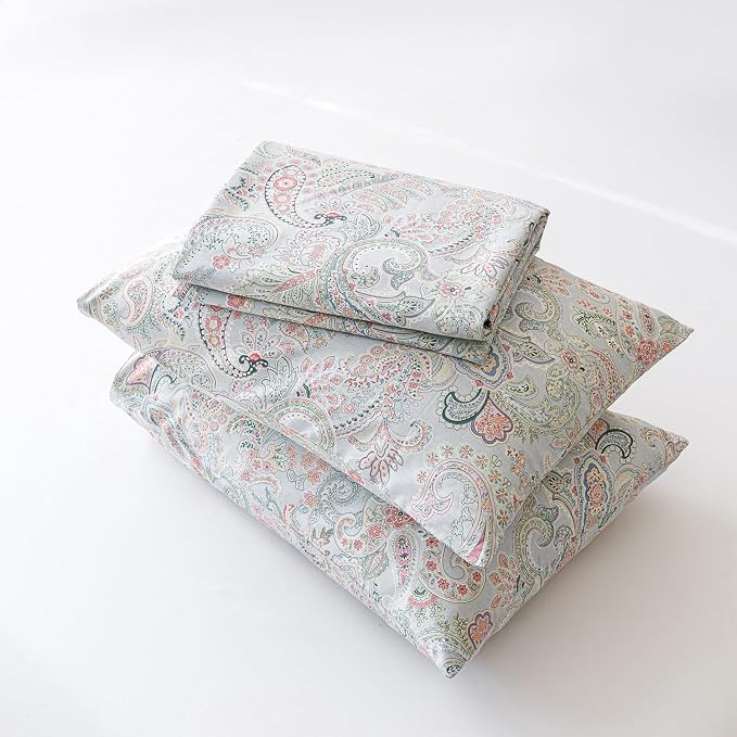 SUSYBAO Pink Paisley Duvet Cover King 100% Cotton Vintage Boho Duvet Cover 3 - Image 7