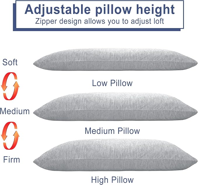 DWCN Cooling Body Pillow for Adults, 20x54 Inch Light Grey - Image 4
