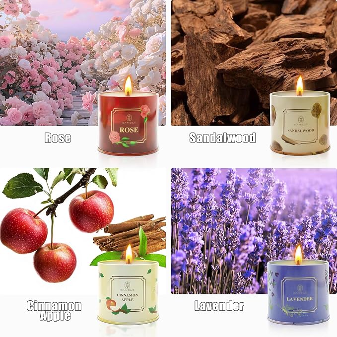 Mothers Day Gifts, Scented Candles, 4 Pack Long Lasting Soy Wax Candles Gift - Image 2