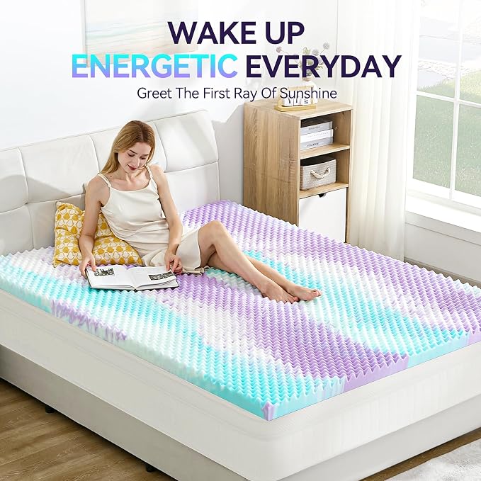 SINWEEK 2 Inch Egg Crate Memory Foam Mattress Topper Twin Size, Soft Mattress - Image 5