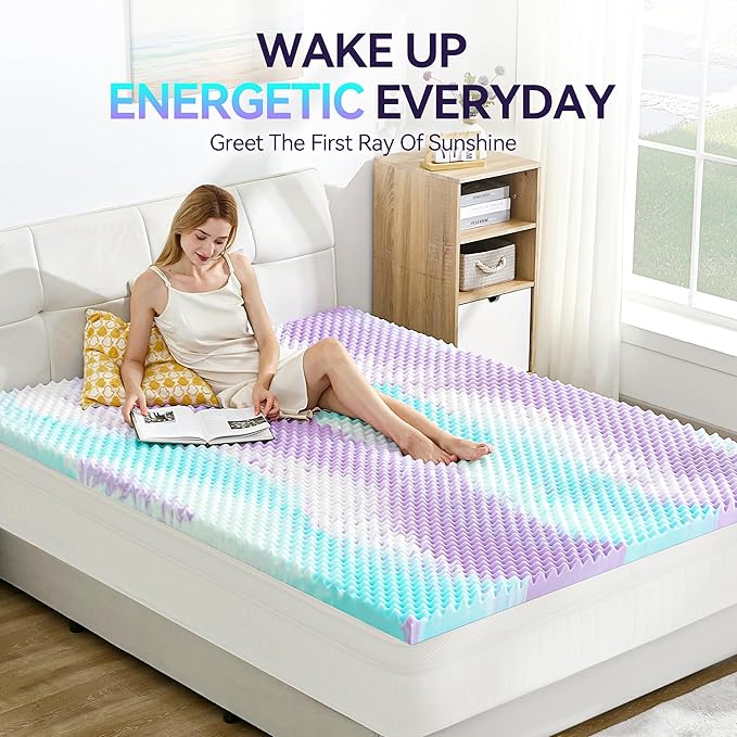 SINWEEK 2 Inch Egg Crate Memory Foam Mattress Topper Twin XL, Twin Extra Long - Image 4