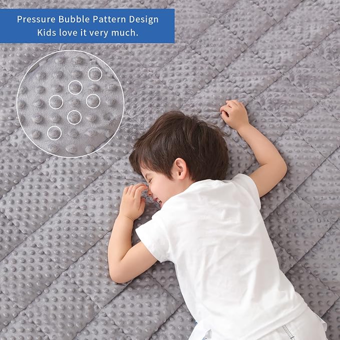 Huloo Sleep Kids Weighted Blanket Twin 7lbs Breathable Soft Minky Weighted - Image 4