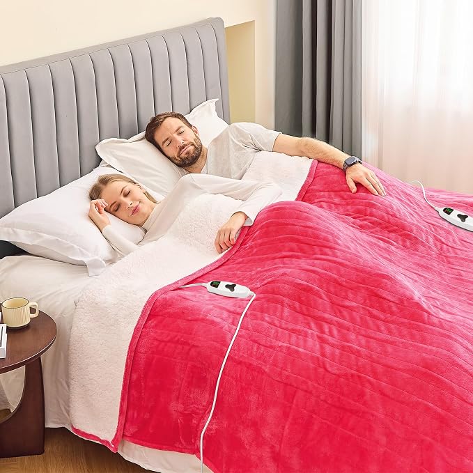 greenoak Heated Blanket Electric Queen Size 84"X90" Dual Control, Heating - Image 3