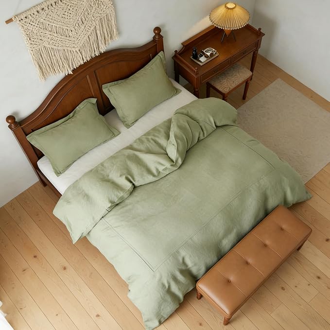 Simple&Opulence 100% Washed Linen Duvet Cover Set 88"x92" - Image 6