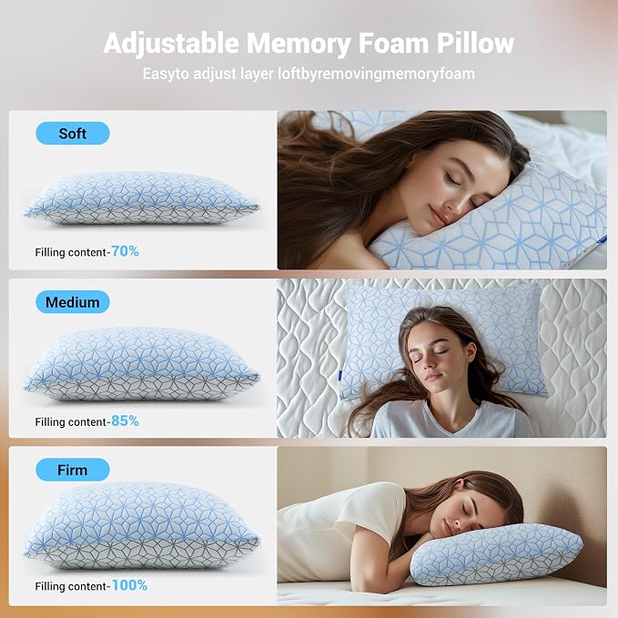 puredown® Pillows Queen Size Set of 2, Cooling Pillow Queen Size 2 Pack - Image 4