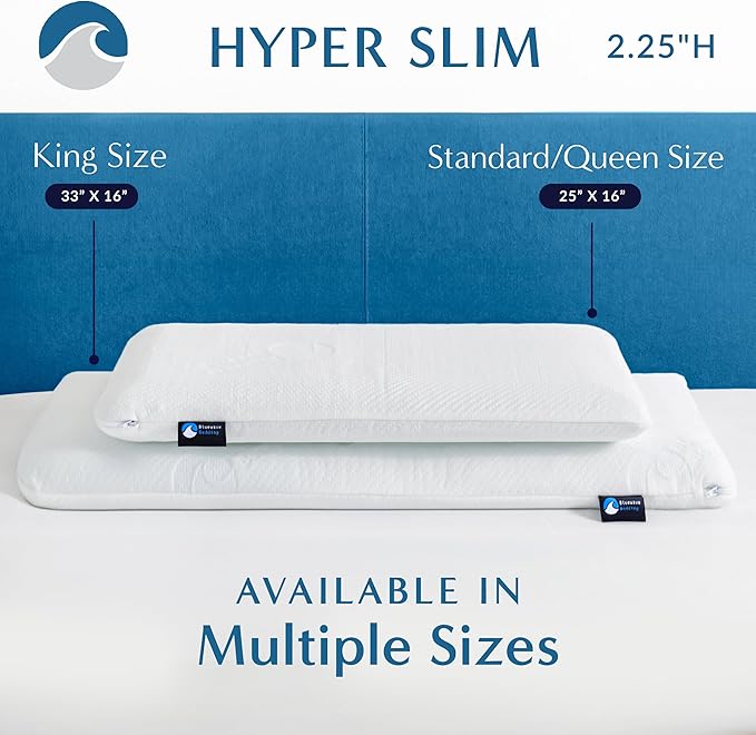 Bluewave Bedding Hyper Slim Gel Memory Foam Pillow - Image 4