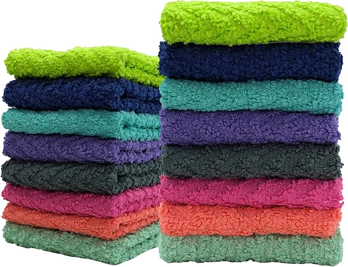 ZUPERIA Zigzag Multicolor Wash Cloths -32 Pack -12" x 12"- Highly Absorbent - Image 4