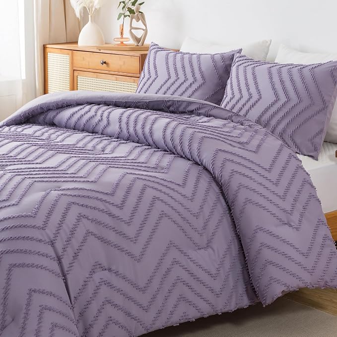 Andency Purple Comforter Set Full Size, Boho Girls Women Lavender Soft Fluffy - Image 7