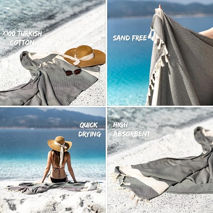 Turkish Beach Towel Oversized Clearance XL 40x71- Sand Free - Image 5