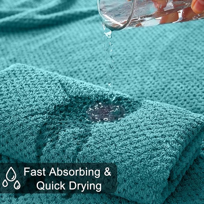 8-Piece Aqua Bath Towels Set, 2 Oversized Large Bath Towels Sheet, 2 Hand - Image 8