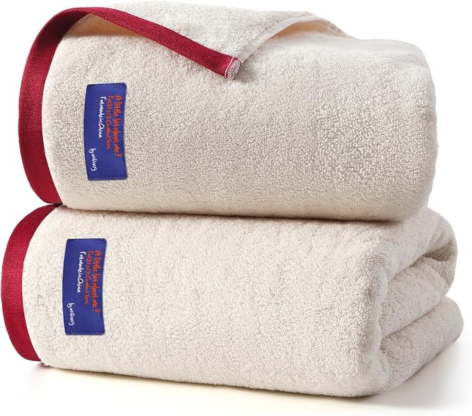 REDKISS 100% Cotton 2 Pack Luxury Bath Towels 27 x 54 Inches, Oversized Bath by REDKISSOnline