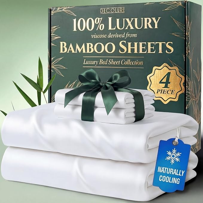 DECOLURE 100% Viscose Derived from Bamboo Sheets Twin Size by DECOLURE
