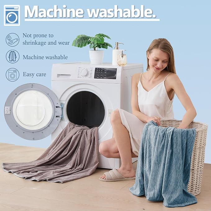 Cooling Blanket Throw Size, Cold Blanket Thin Lightweight Breathable Soft - Image 8