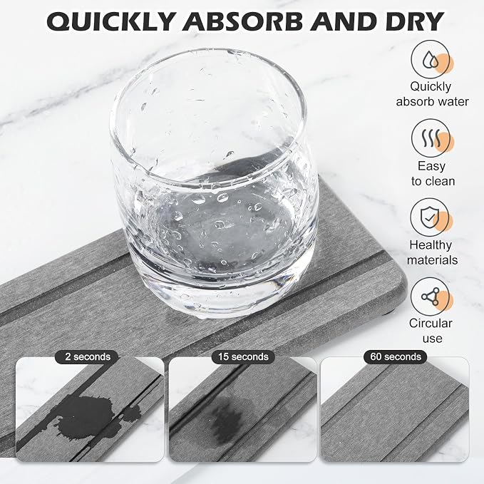 4PCS Stone Drying Trays for Bathroom Sink and Kitchen Counter - Image 2