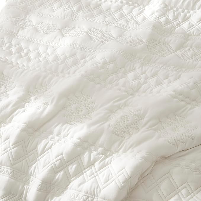 WDCOZY Boho Ivory Quilts Queen Size Bedding Sets - Image 5