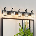 Modern Bathroom Vanity Light, 5-Light Black Wall Sconce by FDPBY