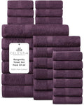 100% Cotton Bath Towel Set of 24-6 Bath Towels, 6 Hand Towels, 12 Wash Cloths by VillaCelestia