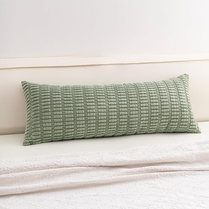 Aegero Corduroy Decorative Throw Pillow Covers 14x36 Inch Soft Striped Pillow by Unknown