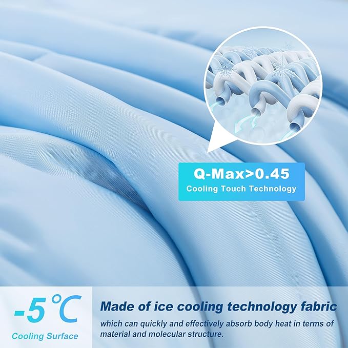 Cooling Comforter King Size, Double-Sided Cold Tech Fabric Quilted Bed - Image 2