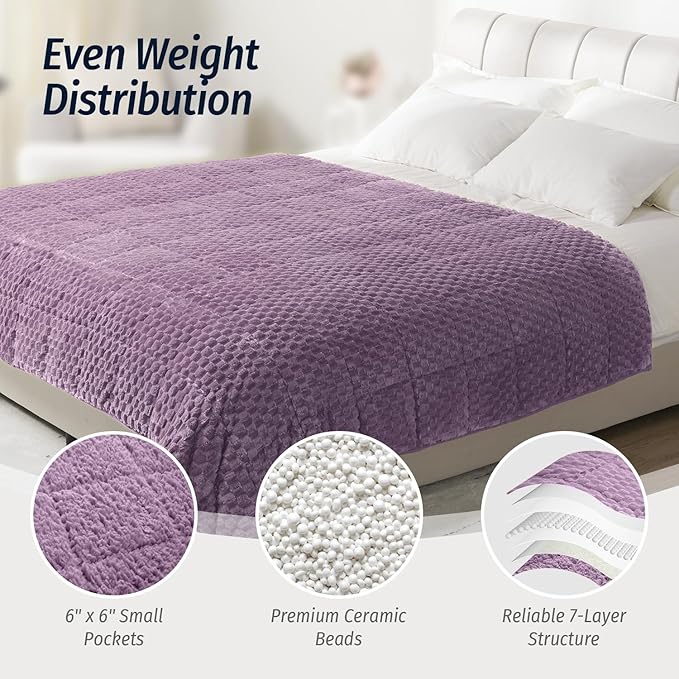 Wemore Fleece Weighted Blanket for Adults, Dual Sided Cozy Soft Sherpa Heavy - Image 5