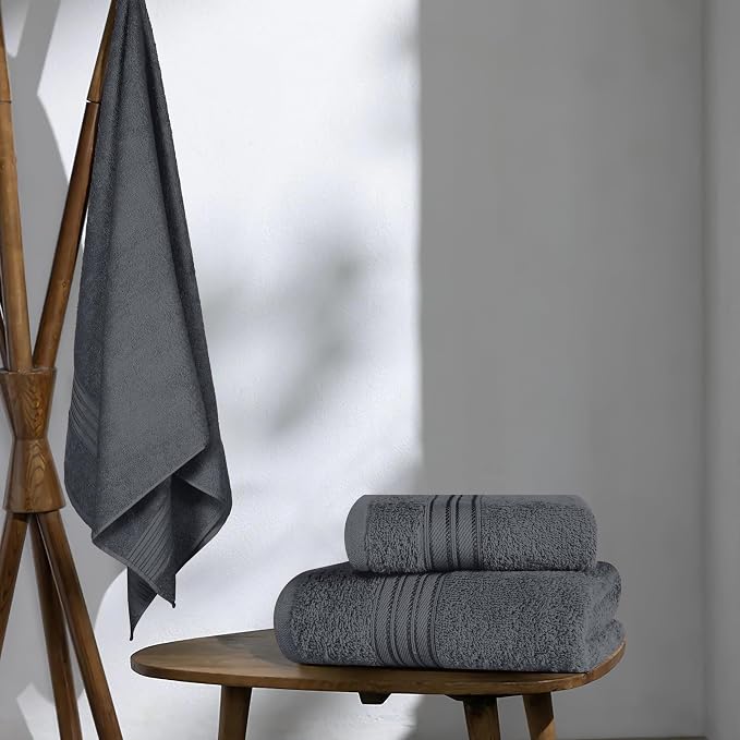 BOUTIQUO Ultra Soft 3 Pack Cotton Towel Set, Contains a Bath Towels 28x55 inch - Image 4