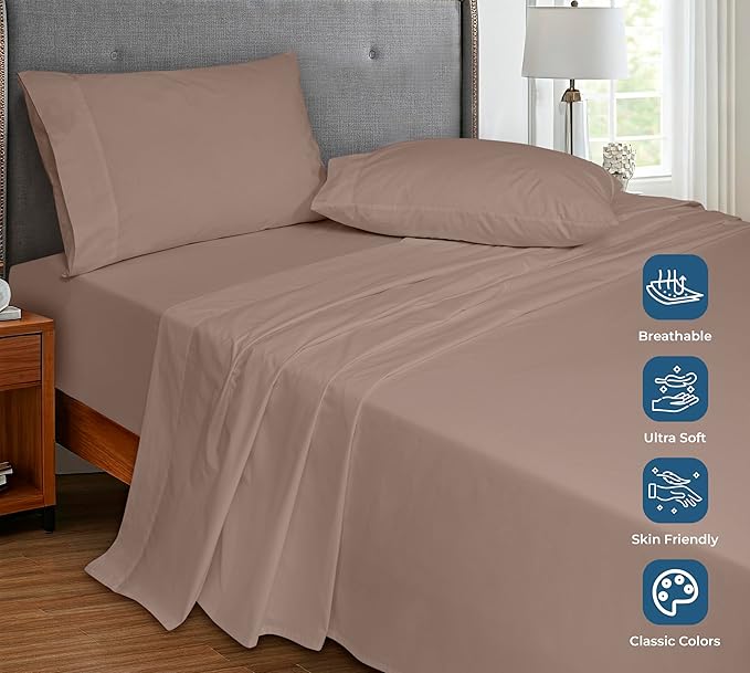 Royale Linens 100% Organic Cotton Full Flat Sheet Only - Image 4